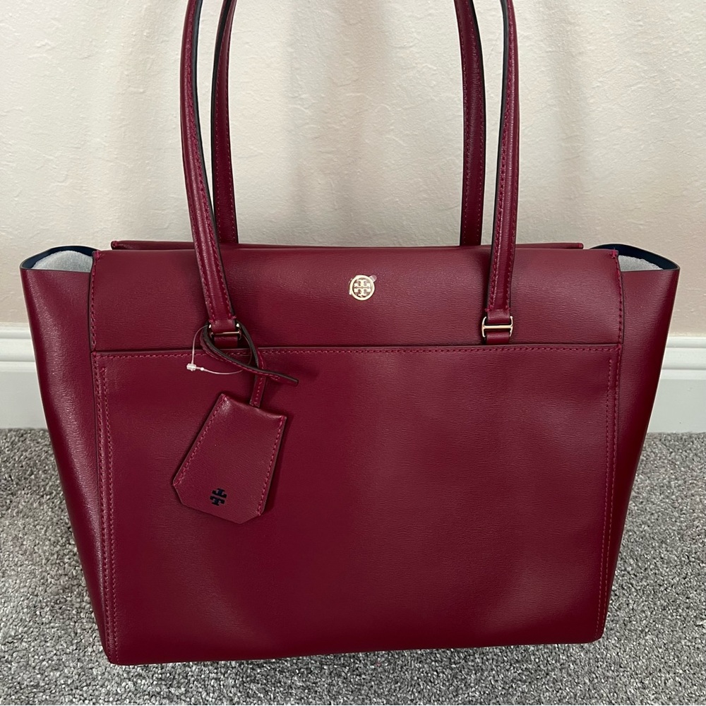 Tory Burch Parker large tote zip top tote NWT leather